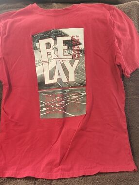 Xersion Red Graphic 'RELAY' Kids T‑Shirt